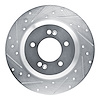 631-03065L Drilled/Slotted Brake Rotor [Silver], Fits Select Kia/Hyundai/Genesis, Position: Rear Left