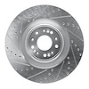 631-10001L Drilled/Slotted Brake Rotor [Silver], Fits Select Kia/Hyundai/Genesis, Position: Front Left