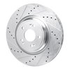 631-10008L Drilled/Slotted Brake Rotor [Silver], Fits Select Kia/Hyundai/Genesis, Position: Front Left - image 2