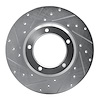 631-11000L Drilled/Slotted Brake Rotor [Silver], 1974-1999 Land Rover, Position: Front Left