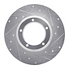 631-11000R Drilled/Slotted Brake Rotor [Silver], 1974-1999 Land Rover, Position: Front Right - image 1