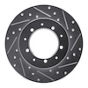 631-11002R Drilled/Slotted Brake Rotor [Silver], 1974-2016 Land Rover, Position: Rear Right - image 1