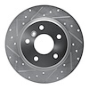 631-11004L Drilled/Slotted Brake Rotor [Silver], 1994-2004 Land Rover, Position: Rear Left - image 1