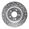 631-13004L Drilled/Slotted Brake Rotor [Silver], 1988-1991 Subaru, Position: Rear Left - image 1