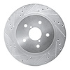 631-13028L Drilled/Slotted Brake Rotor [Silver], Fits Select Subaru, Position: Rear Left - image 1