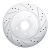 631-13028R Drilled/Slotted Brake Rotor [Silver], Fits Select Subaru, Position: Rear Right - image 1