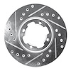 631-13031L Drilled/Slotted Brake Rotor [Silver], 1983-1989 Subaru, Position: Front Left - image 1