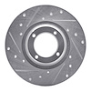 631-14001L Drilled/Slotted Brake Rotor [Silver], 1975-1980 Triumph, Position: Front Left