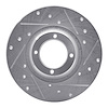 631-14001R Drilled/Slotted Brake Rotor [Silver], 1975-1980 Triumph, Position: Front Right