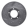631-20001L Drilled/Slotted Brake Rotor [Silver], 1971-1997 Jaguar, Position: Front Left
