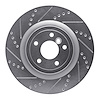 631-20035L Drilled/Slotted Brake Rotor [Silver], Fits Select Jaguar, Position: Rear Left
