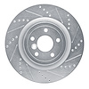 631-20035R Drilled/Slotted Brake Rotor [Silver], Fits Select Jaguar, Position: Rear Right - image 1