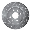 631-21003L Drilled/Slotted Brake Rotor [Silver], 1998-2003 Kia/Hyundai/Genesis, Position: Rear Left - image 1