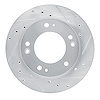 631-21018R Drilled/Slotted Brake Rotor [Silver], 1995-2002 Kia/Hyundai/Genesis, Position: Front Right - image 1