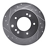 631-21021L Drilled/Slotted Brake Rotor [Silver], 2003-2006 Kia/Hyundai/Genesis, Position: Rear Left - image 1