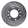 631-21023R Drilled/Slotted Brake Rotor [Silver], 2006-2014 Kia/Hyundai/Genesis, Position: Front Right - image 1