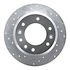 631-21024L Drilled/Slotted Brake Rotor [Silver], 2006-2014 Kia/Hyundai/Genesis, Position: Rear Left - image 1