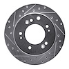 631-21026L Drilled/Slotted Brake Rotor [Silver], 2007-2009 Kia/Hyundai/Genesis, Position: Rear Left - image 1