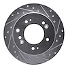 631-21026R Drilled/Slotted Brake Rotor [Silver], 2007-2009 Kia/Hyundai/Genesis, Position: Rear Right - image 1