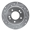 631-21034L Drilled/Slotted Brake Rotor [Silver], Fits Select Kia/Hyundai/Genesis, Position: Rear Left