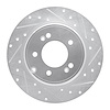 631-21037R Drilled/Slotted Brake Rotor [Silver], 2017-2019 Kia/Hyundai/Genesis, Position: Rear Right - image 1