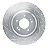 631-21049L Drilled/Slotted Brake Rotor [Silver], Fits Select Kia/Hyundai/Genesis, Position: Rear Left - image 1