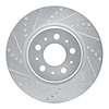 631-26002L Drilled/Slotted Brake Rotor [Silver], Fits Select Tesla, Position: Front Left - image 1