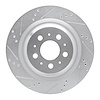 631-26003L Drilled/Slotted Brake Rotor [Silver], Fits Select Tesla, Position: Rear Left