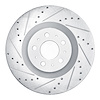 631-26007L Drilled/Slotted Brake Rotor [Silver], Fits Select Tesla, Position: Front Left - image 1