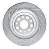631-26010L Drilled/Slotted Brake Rotor [Silver], Fits Select Tesla, Position: Rear Left