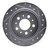 631-27021R Drilled/Slotted Brake Rotor [Silver], 1997-1998 Volvo, Position: Rear Right - image 1