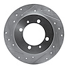 631-27027L Drilled/Slotted Brake Rotor [Silver], 2000-2007 Multiple Makes/Models, Position: Rear Left - image 1