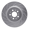 631-27032L Drilled/Slotted Brake Rotor [Silver], 2004-2007 Volvo, Position: Rear Left - image 1