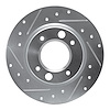631-28002L Drilled/Slotted Brake Rotor [Silver], 1971-1989 Peugeot, Position: Rear Left - image 1