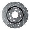 631-28003L Drilled/Slotted Brake Rotor [Silver], 1989-1991 Peugeot, Position: Front Left - image 1