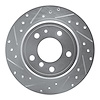 631-31024L Drilled/Slotted Brake Rotor [Silver], 1989-1995 BMW, Position: Rear Left - image 1