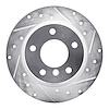 631-31028R Drilled/Slotted Brake Rotor [Silver], 1991-1999 BMW, Position: Rear Right - image 1