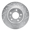 631-31030R Drilled/Slotted Brake Rotor [Silver], 1991-2001 BMW, Position: Rear Right - image 1