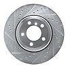 631-31059L Drilled/Slotted Brake Rotor [Silver], 2002-2005 BMW, Position: Rear Left - image 1