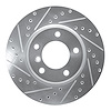 631-31065L Drilled/Slotted Brake Rotor [Silver], 2004-2010 BMW, Position: Front Left - image 1