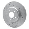631-31106L Drilled/Slotted Brake Rotor [Silver], 2010-2019 BMW, Position: Rear Left - image 2