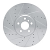 631-31132D Drilled/Slotted Brake Rotor [Silver], Fits Select BMW, Position: Left Front