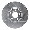 631-31142R Drilled/Slotted Brake Rotor [Silver], 2007-2018 BMW, Position: Front Right - image 1
