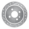 631-31161L Drilled/Slotted Brake Rotor [Silver], 1988-1990 BMW, Position: Rear Left - image 1