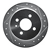 631-31161R Drilled/Slotted Brake Rotor [Silver], 1988-1990 BMW, Position: Rear Right - image 1