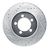 631-40002L Drilled/Slotted Brake Rotor [Silver], 1965-1972 Mopar, Position: Front Left - image 1
