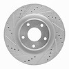 631-40018L Drilled/Slotted Brake Rotor [Silver], 1998-2004 Mopar, Position: Front Left - image 1