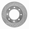631-40055L Drilled/Slotted Brake Rotor [Silver], 1973-1993 Mopar, Position: Front Left - image 1