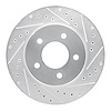 631-40067L Drilled/Slotted Brake Rotor [Silver], 1987-1990 Mopar, Position: Front Left - image 1