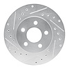 631-40080L Drilled/Slotted Brake Rotor [Silver], 1996-2000 Mopar, Position: Front Left - image 1